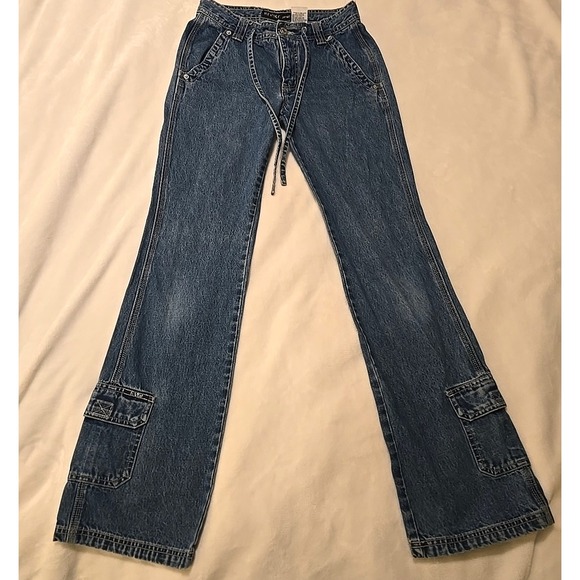 REVOLT Jeans Co. Women's 3 Cargo Denim Streetwear Y2K Utility Skater Distressed - Picture 2 of 13